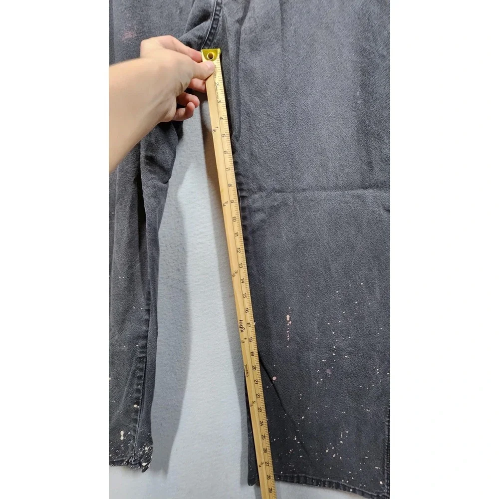 Dickies Jeans Mens 43x28 Black Denim Carpenter Workwear Distressed Grunge Skater